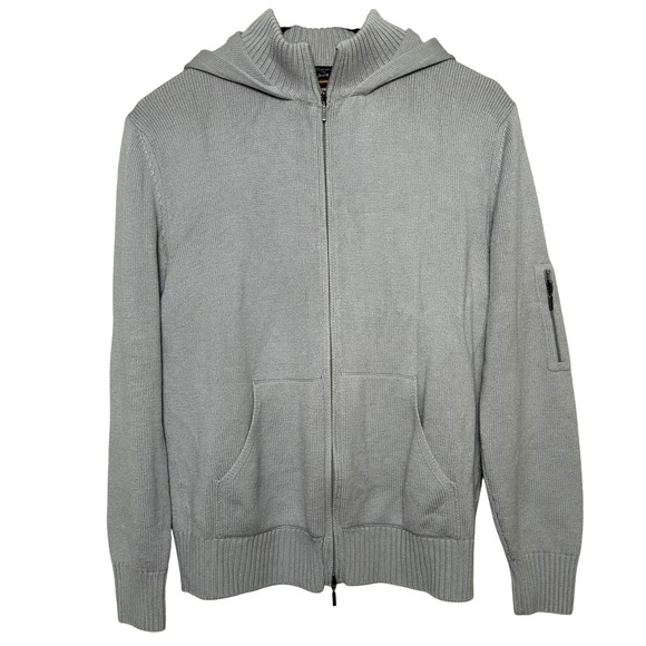 Cruciani Other - Cruciani for Jared M. Mens Full Zip Up Wool Hoodie Knit Sweater Gray Italy